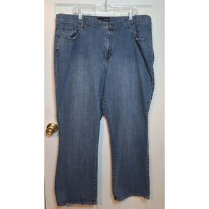 Venezia Medium Wash Blue Denim Straight Leg Jeans Classic Casual Plus Size 26